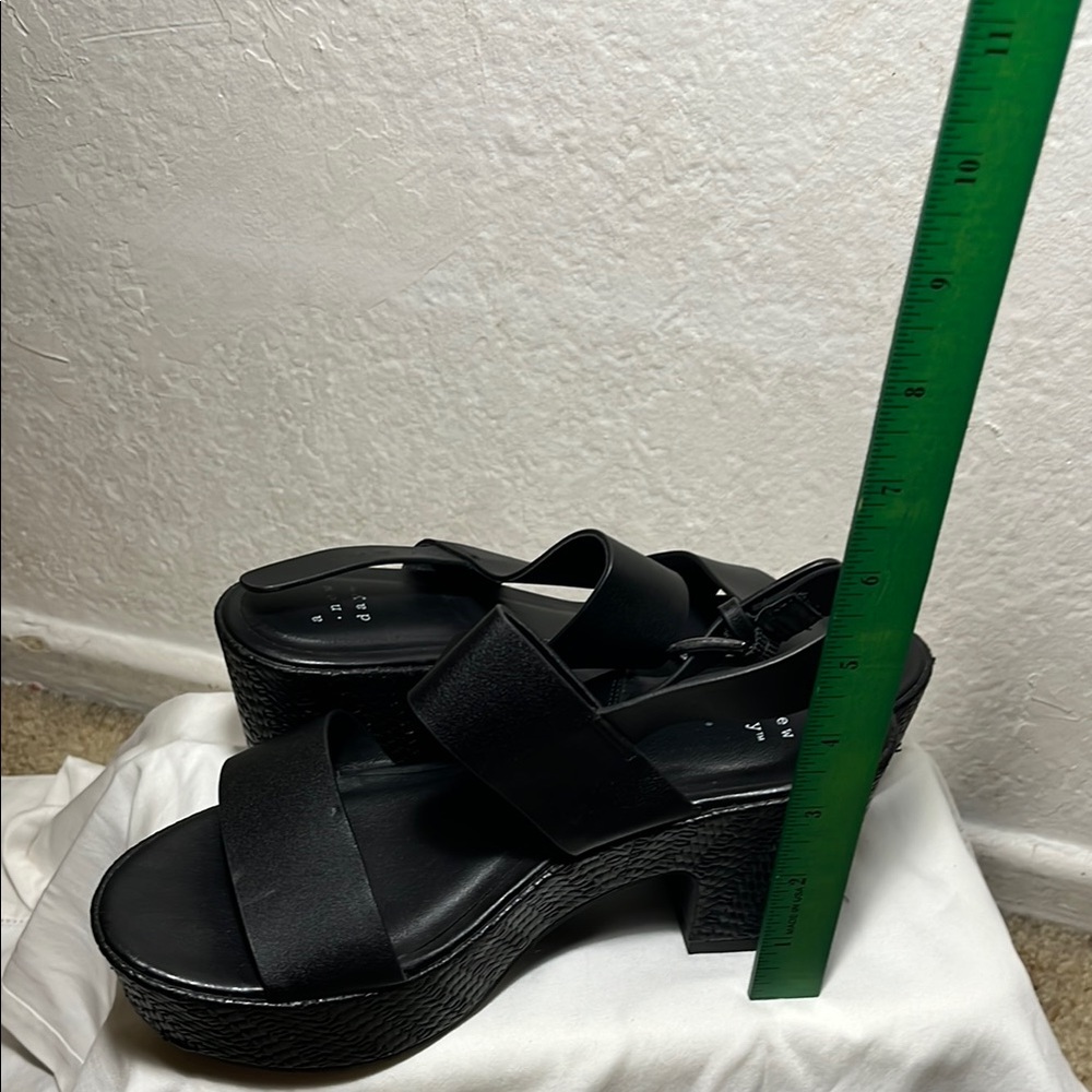 A New Day Black Chunky Platform Sandals with Slingback - Picture 5 of 5
